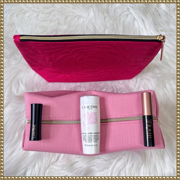 Lancome Other - NEW Lancôme Makeup Bags, Lipstick, Mascara, Cleanser/Makeup Remover Bundle